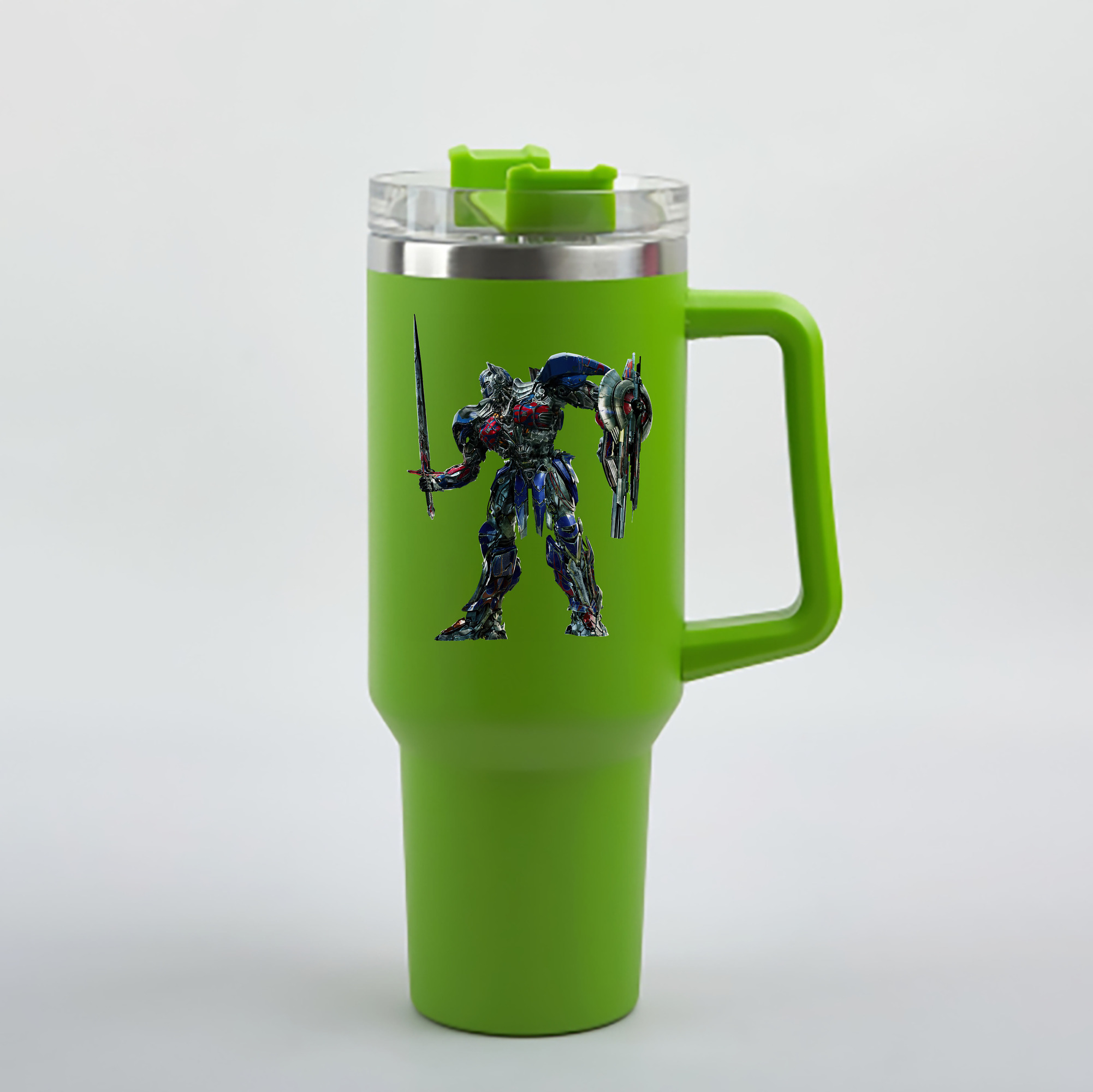 （画像用） Transformers トランスフォーマー 1200mL車用タンブラー - クリスタルステッカー（プラスチックストロー付き）